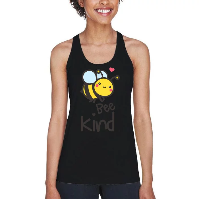 Bee Kind Bumble Bee Anti Bullying Teacher Kindness Matters Women's Racerback Tank