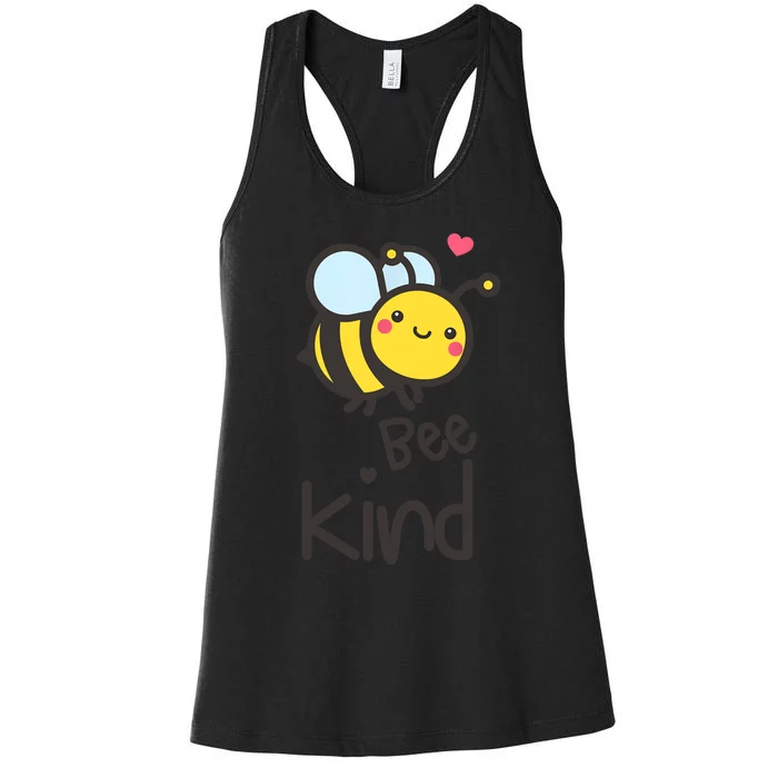 Bee Kind Bumble Bee Anti Bullying Teacher Kindness Matters Women's Racerback Tank