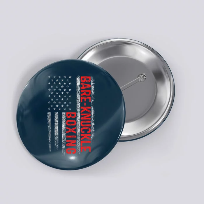 Bare Knuckle Boxing American Flag 4th Of July Fighting Sport Button