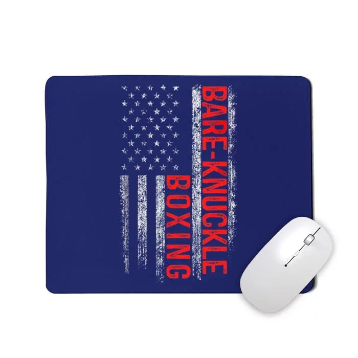 Bare Knuckle Boxing American Flag 4th Of July Fighting Sport Mousepad