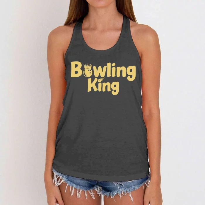 Bowling King Bowling Ball Bowlingpin Gift Women's Knotted Racerback Tank