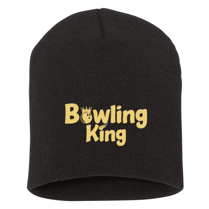 Bowling King Bowling Ball Bowlingpin Gift Short Acrylic Beanie