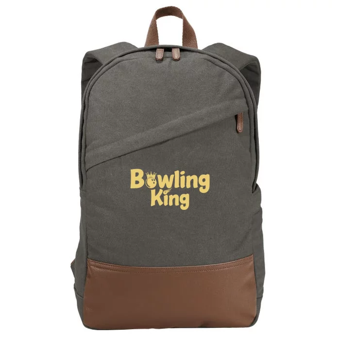 Bowling King Bowling Ball Bowlingpin Gift Cotton Canvas Backpack