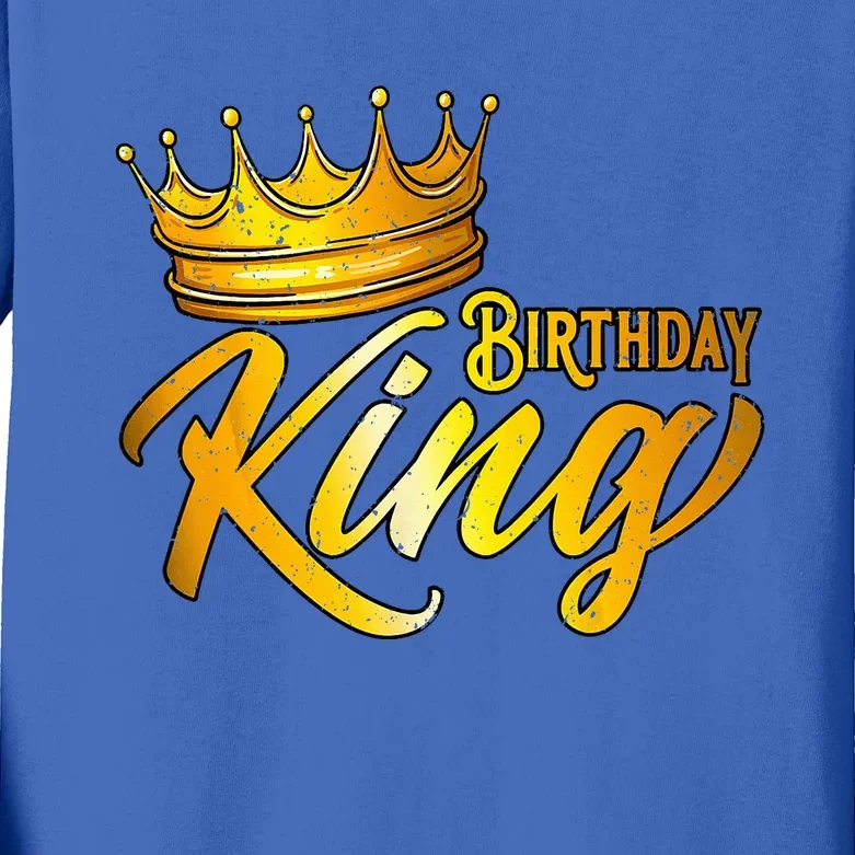 Birthday King Birthday Funny Birthday Kids Long Sleeve Shirt