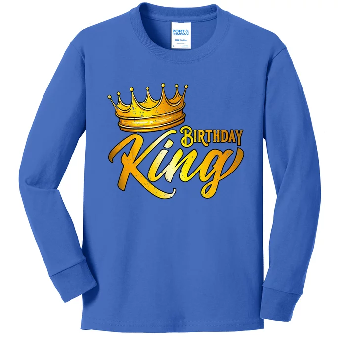 Birthday King Birthday Funny Birthday Kids Long Sleeve Shirt