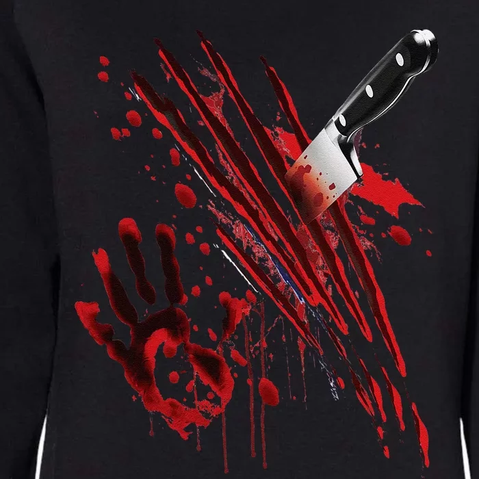 Bloody Knife Blood Stained Blood Splatter Funny Womens California Wash Sweatshirt