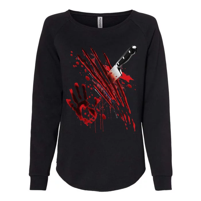 Bloody Knife Blood Stained Blood Splatter Funny Womens California Wash Sweatshirt