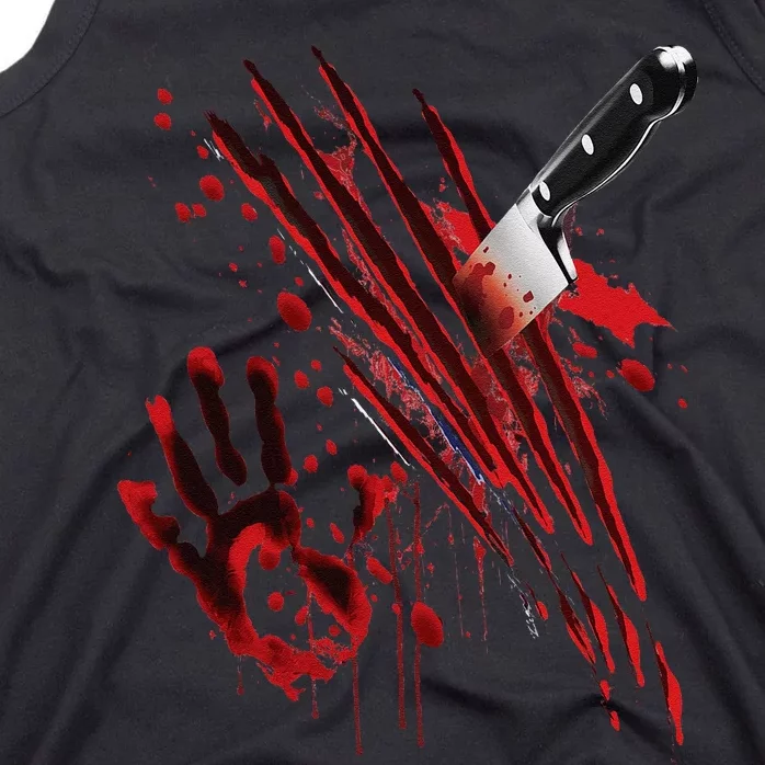 Bloody Knife Blood Stained Blood Splatter Funny Tank Top