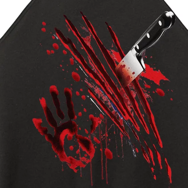 Bloody Knife Blood Stained Blood Splatter Funny Women’s Perfect Tri Rocker Tank