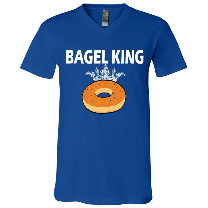 Bagels King Bagel Lovers Funny Baking Cooking Bakers Great Gift V-Neck T-Shirt