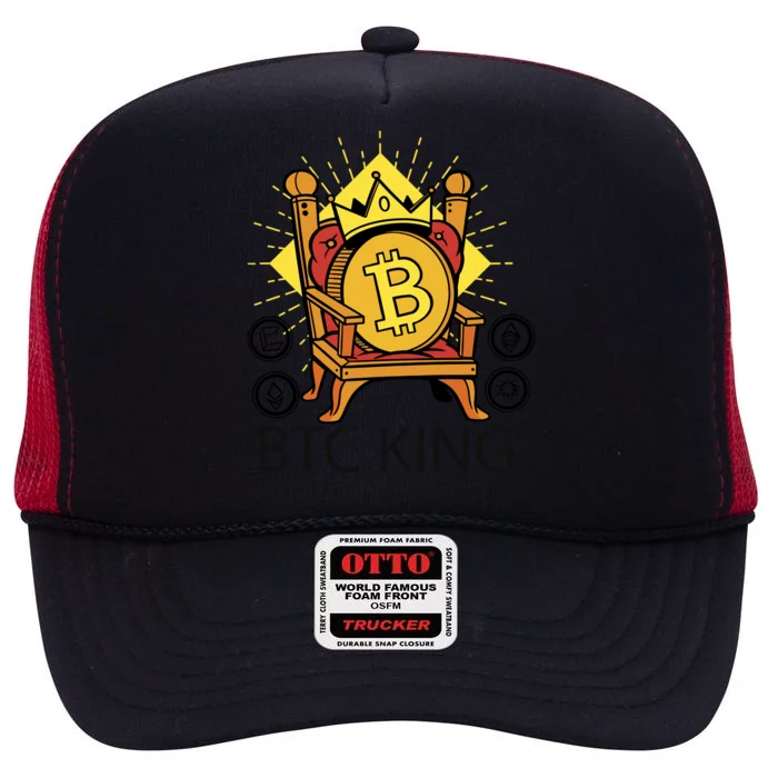 Bitcoin King High Crown Mesh Trucker Hat