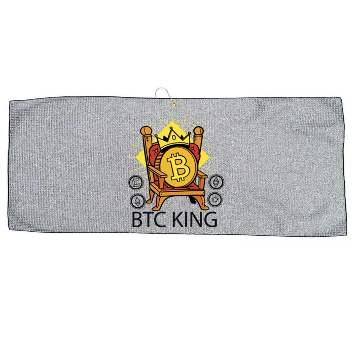 Bitcoin King Large Microfiber Waffle Golf Towel