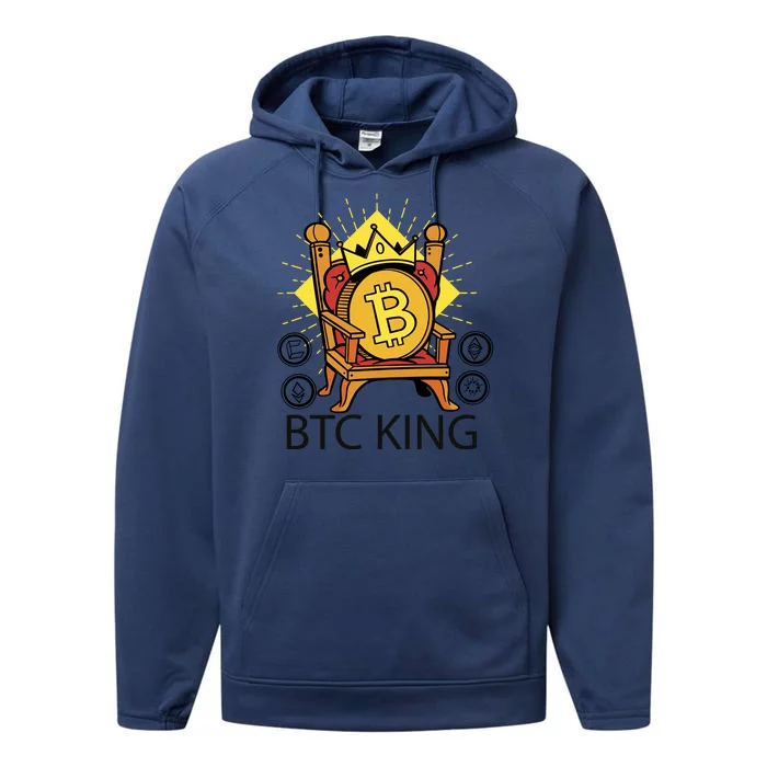 Bitcoin King Performance Fleece Hoodie