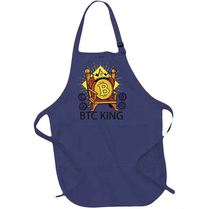 Bitcoin King Full-Length Apron With Pocket