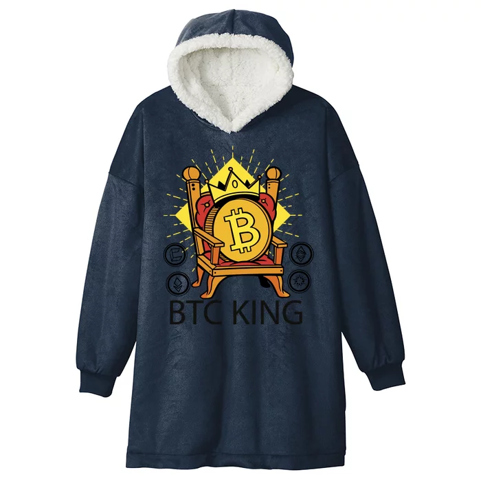 Bitcoin King Hooded Wearable Blanket