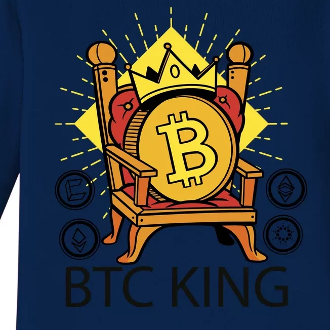 Bitcoin King Baby Long Sleeve Bodysuit