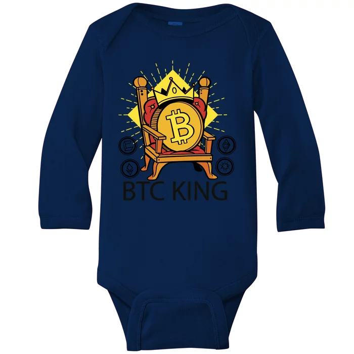 Bitcoin King Baby Long Sleeve Bodysuit