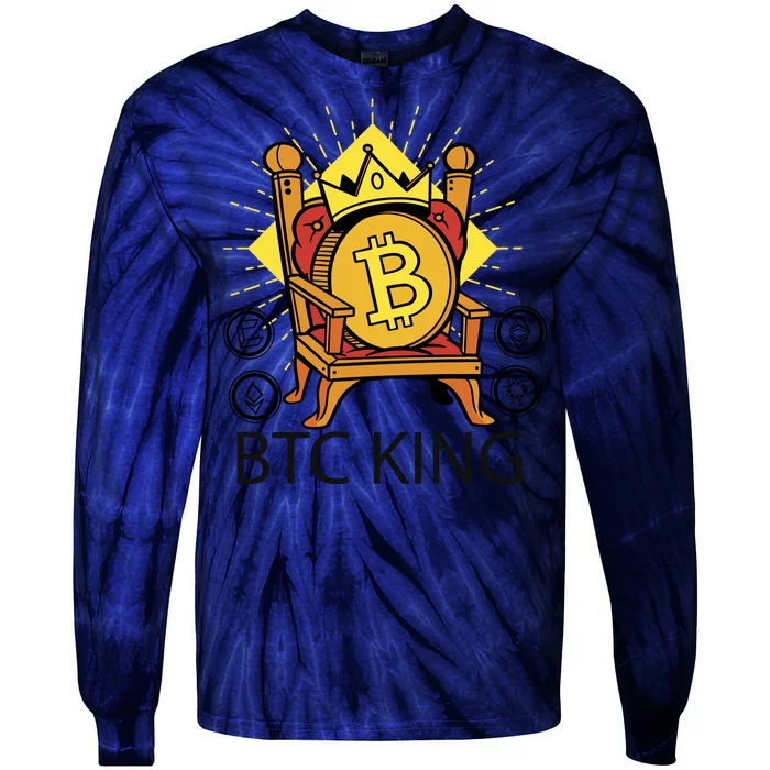 Bitcoin King Tie-Dye Long Sleeve Shirt