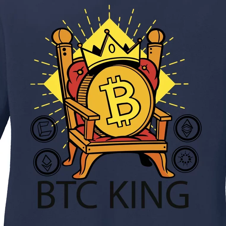 Bitcoin King Ladies Long Sleeve Shirt