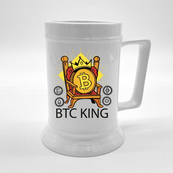 Bitcoin King Front & Back Beer Stein