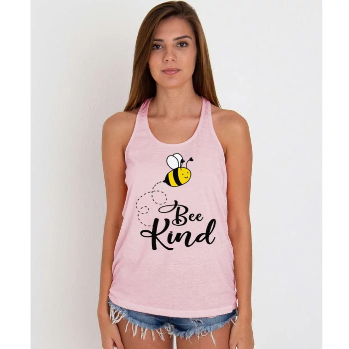 Be Kind Bee Kind Unity Day Orange Teacher Anti Bullying Women's Knotted Racerback Tank