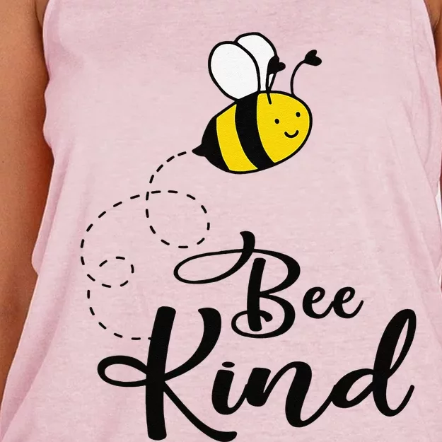 Be Kind Bee Kind Unity Day Orange Teacher Anti Bullying Women's Knotted Racerback Tank