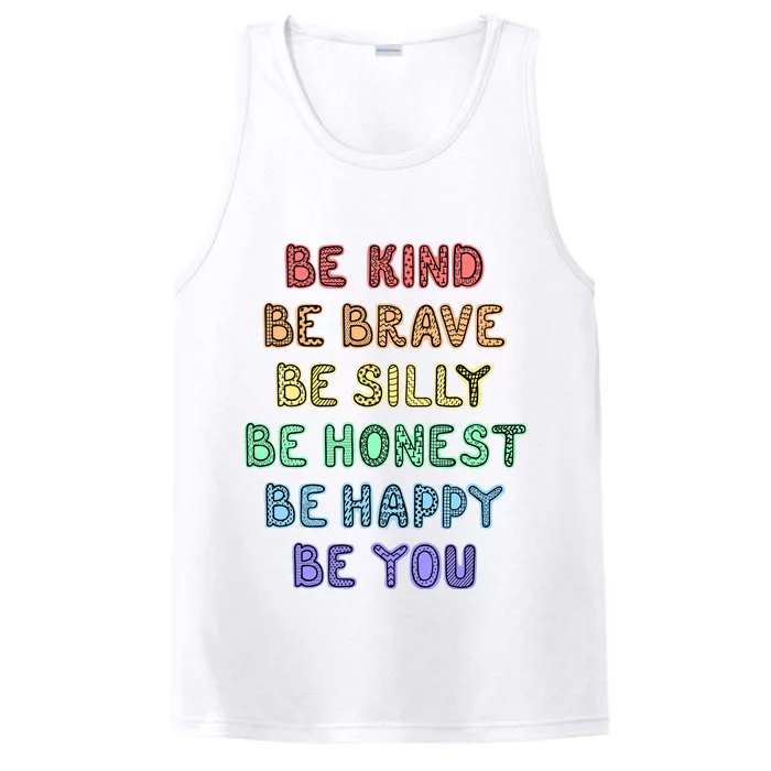 Be Kind Be Brave Be You Self Love Quote Performance Tank