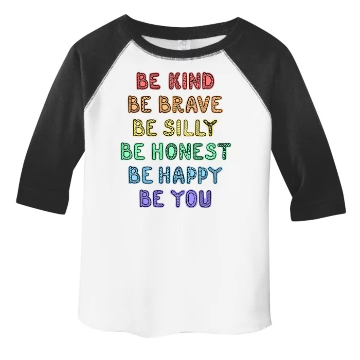 Be Kind Be Brave Be You Self Love Quote Toddler Fine Jersey T-Shirt