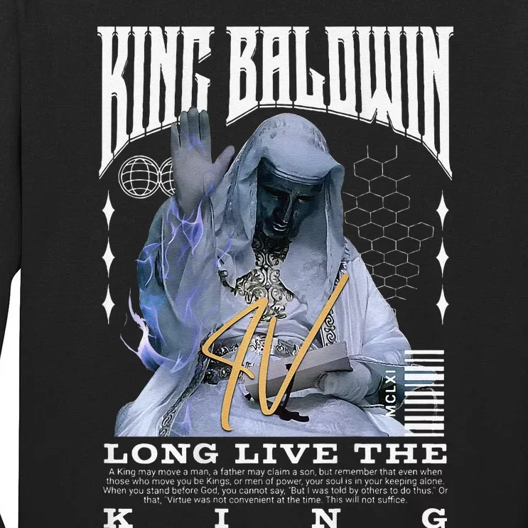 Backprint King Baldwin Iv Tall Long Sleeve T-Shirt