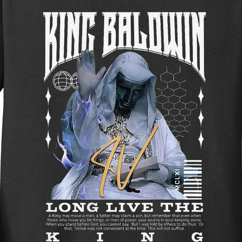 Backprint King Baldwin Iv Kids Long Sleeve Shirt