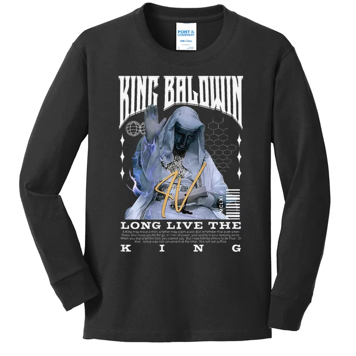 Backprint King Baldwin Iv Kids Long Sleeve Shirt