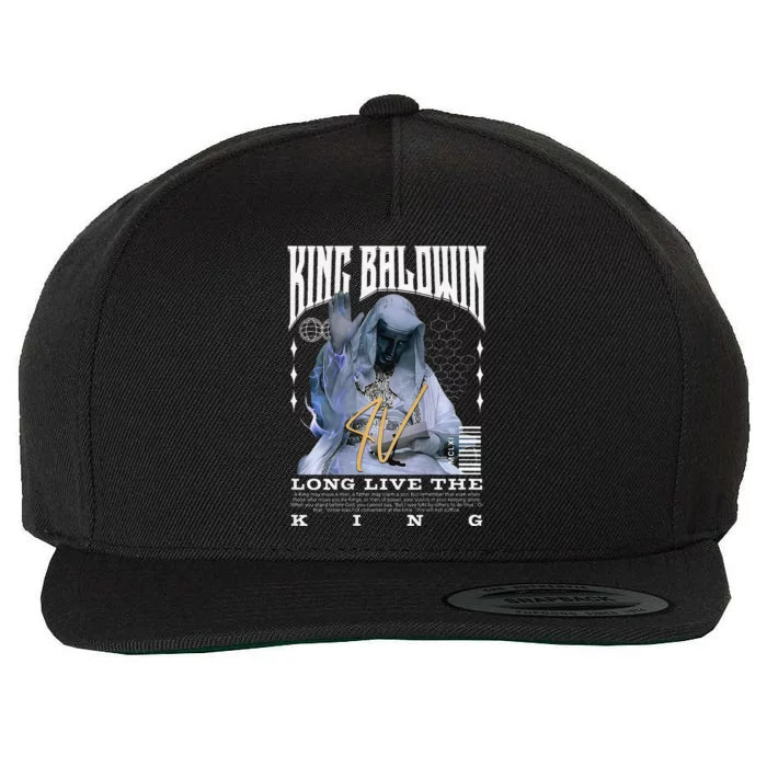 Backprint King Baldwin Iv Wool Snapback Cap