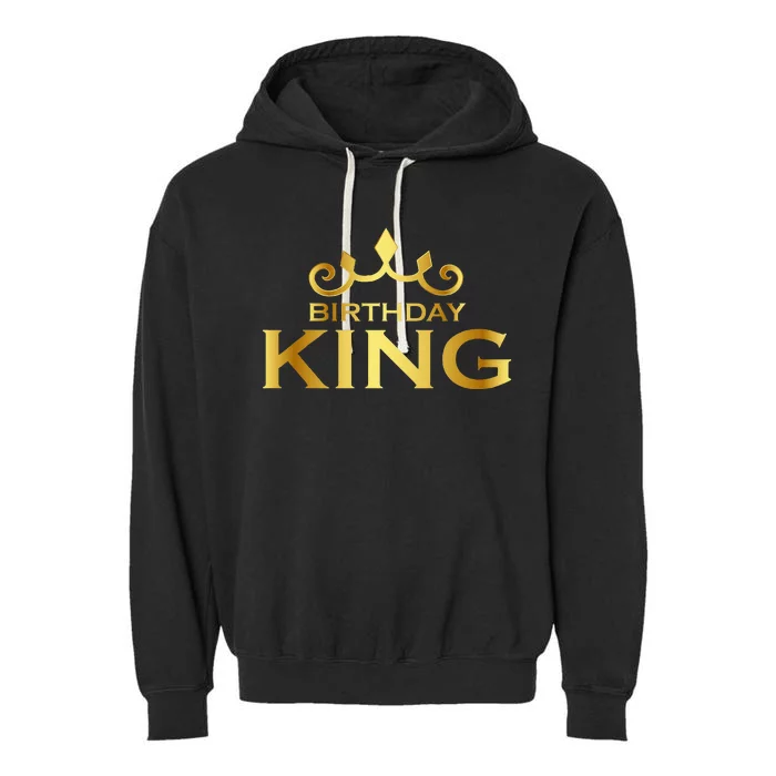 Birthday King Crown Funny Bday Squad Birthday Squad Party Garment-Dyed Fleece Hoodie