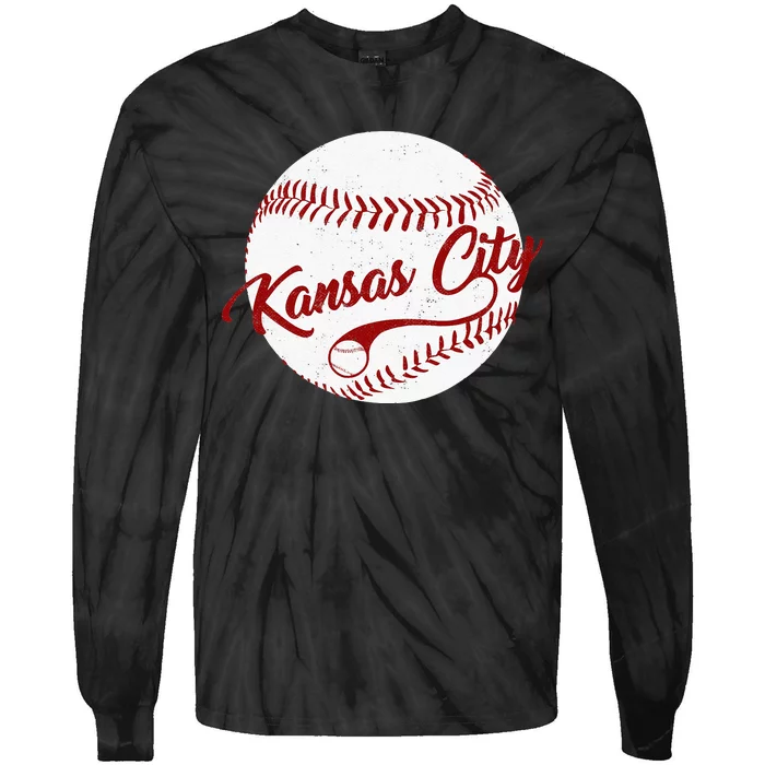 Baseball Kansas City Love Blue Color Royal National Pastime Tie-Dye Long Sleeve Shirt