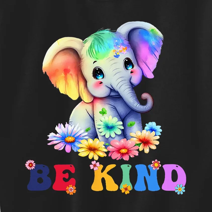 Be Kind Cute Elephant Mom Kindness Kids Sweatshirt