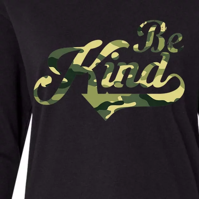 Be Kind Camouflage Anti Bullying Awareness Kindness Womens Cotton Relaxed Long Sleeve T-Shirt