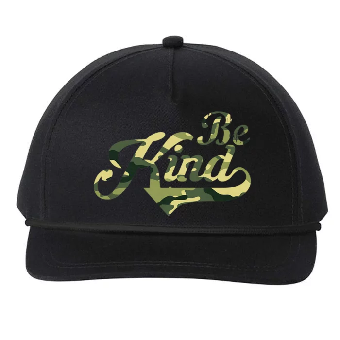 Be Kind Camouflage Anti Bullying Awareness Kindness Snapback Five-Panel Rope Hat