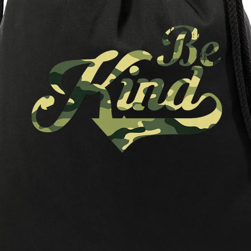 Be Kind Camouflage Anti Bullying Awareness Kindness Drawstring Bag