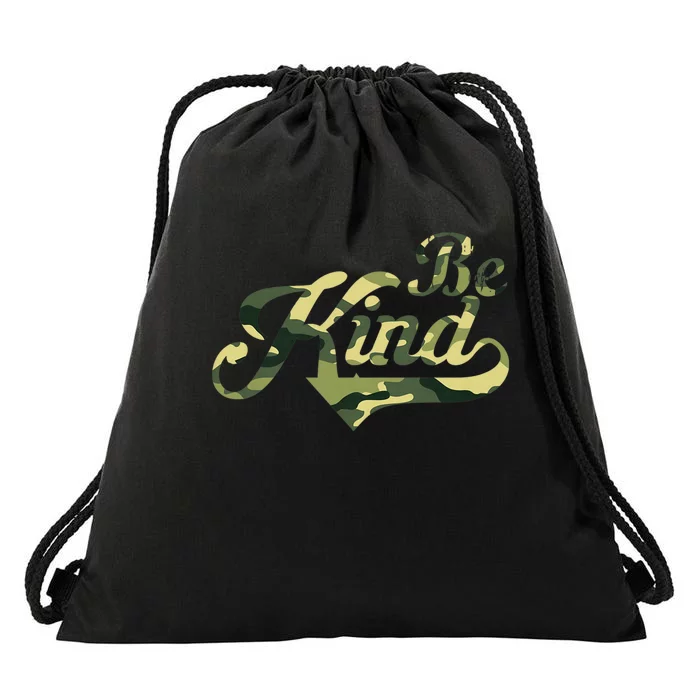 Be Kind Camouflage Anti Bullying Awareness Kindness Drawstring Bag