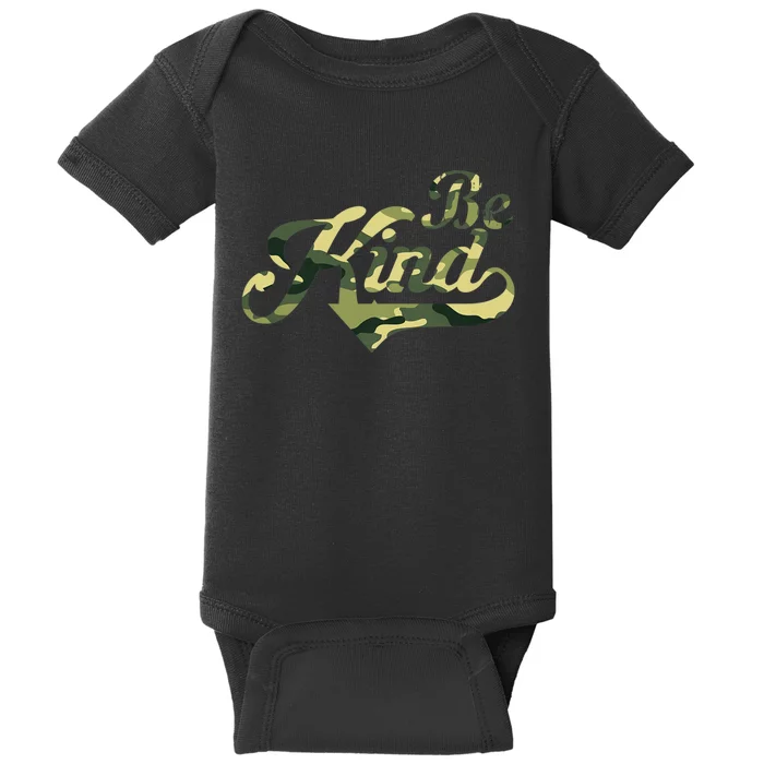 Be Kind Camouflage Anti Bullying Awareness Kindness Baby Bodysuit