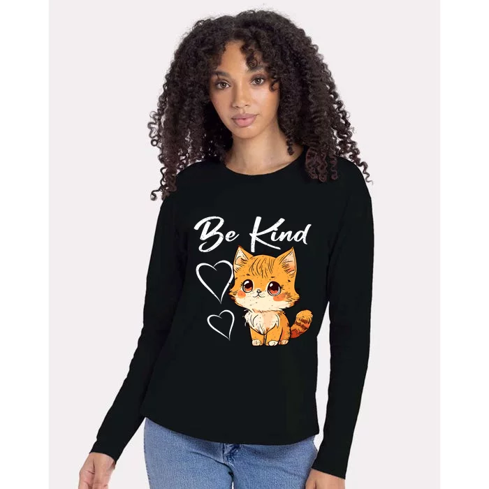 Be Kind Cat Kids Boy Girl Unity Day Orange Anti Bullying Womens Cotton Relaxed Long Sleeve T-Shirt