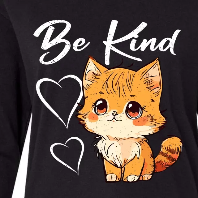 Be Kind Cat Kids Boy Girl Unity Day Orange Anti Bullying Womens Cotton Relaxed Long Sleeve T-Shirt