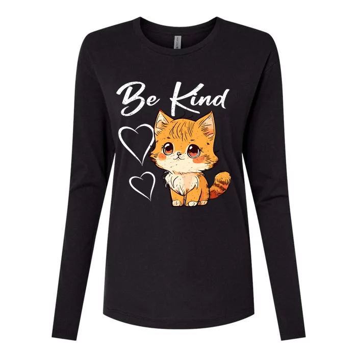 Be Kind Cat Kids Boy Girl Unity Day Orange Anti Bullying Womens Cotton Relaxed Long Sleeve T-Shirt