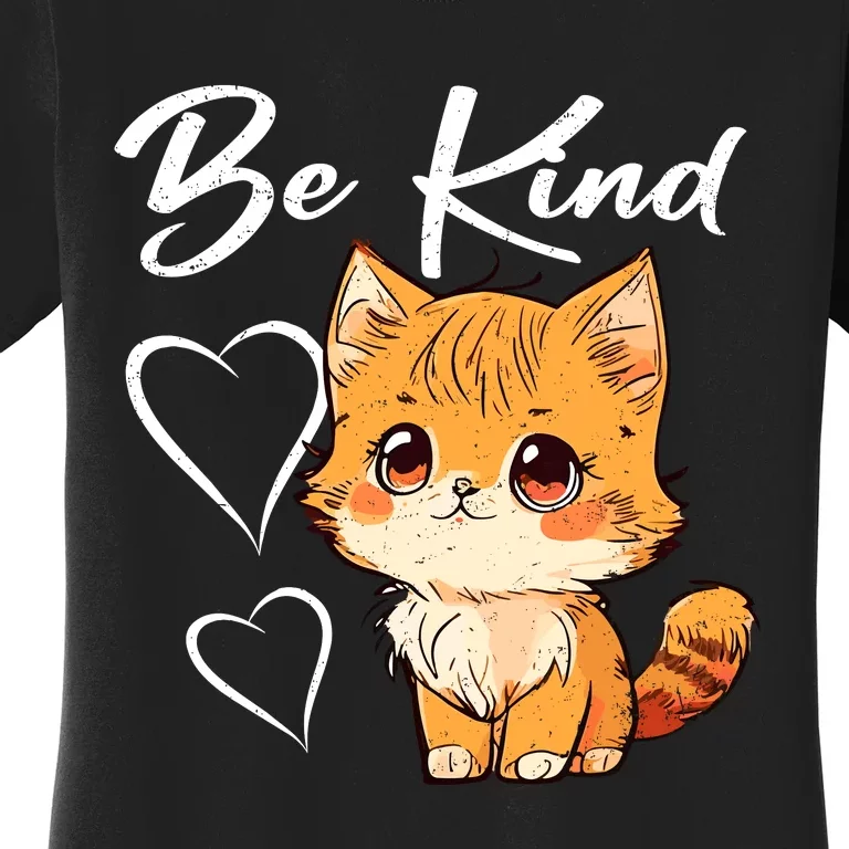 Be Kind Cat Kids Boy Girl Unity Day Orange Anti Bullying Women's T-Shirt