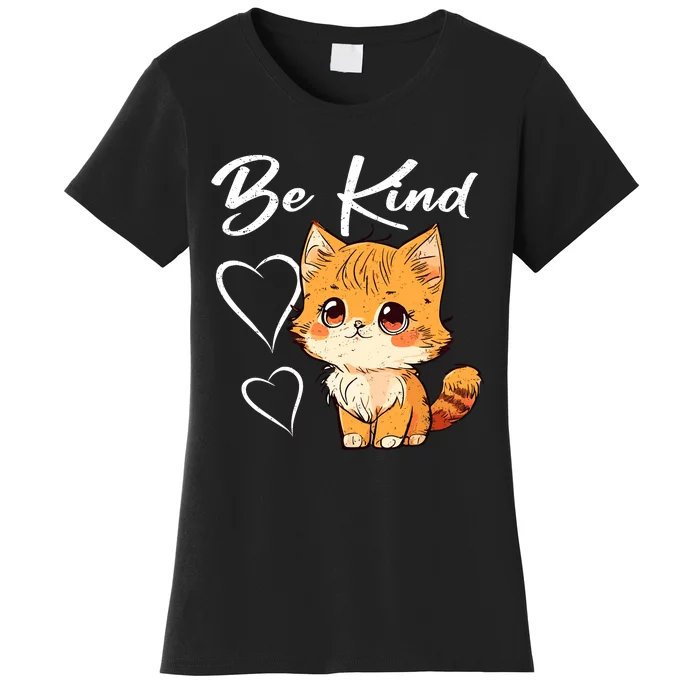 Be Kind Cat Kids Boy Girl Unity Day Orange Anti Bullying Women's T-Shirt