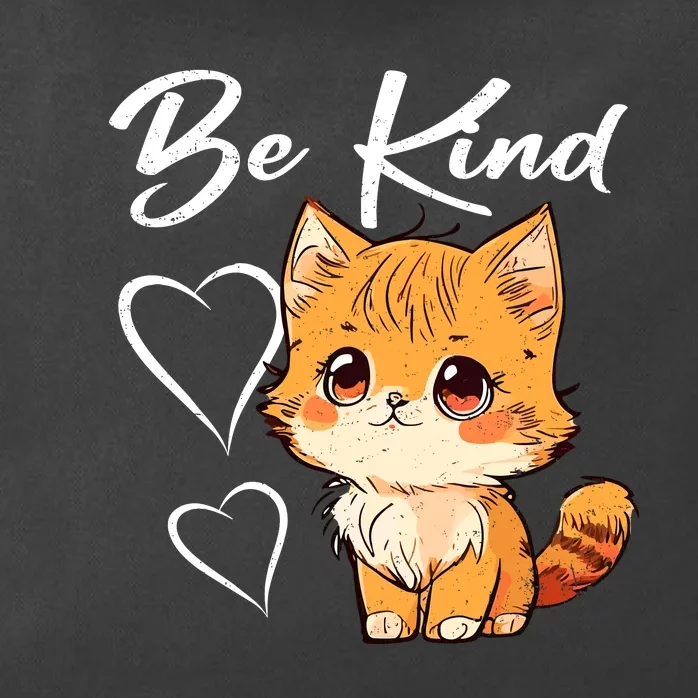 Be Kind Cat Kids Boy Girl Unity Day Orange Anti Bullying Zip Tote Bag