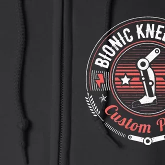 Bionic Knee Club Custom Parts Funny Knee Replacement Full Zip Hoodie