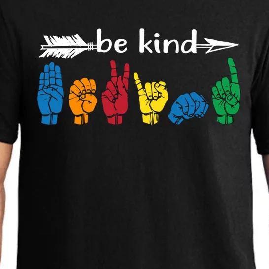 Be Kind Cute Asl American Sign Language Gift Pajama Set