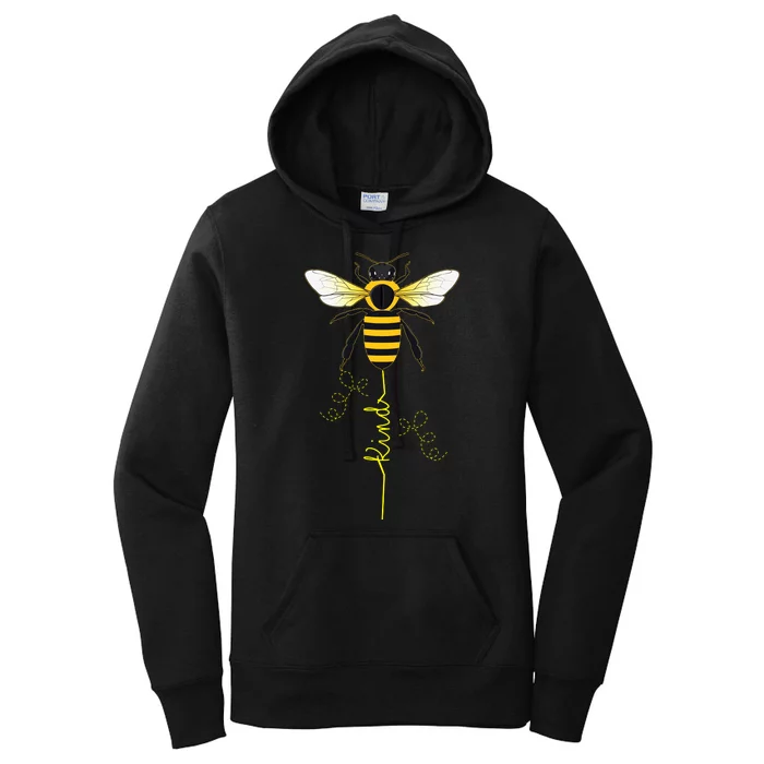 Be Kind Cute Bee Graphic Funny Inspirational Teacher Women's Pullover Hoodie