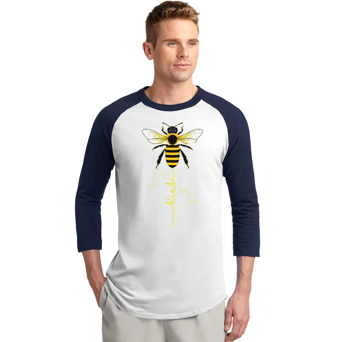 Be Kind Cute Bee Graphic Funny Inspirational Teacher Baseball Sleeve Shirt